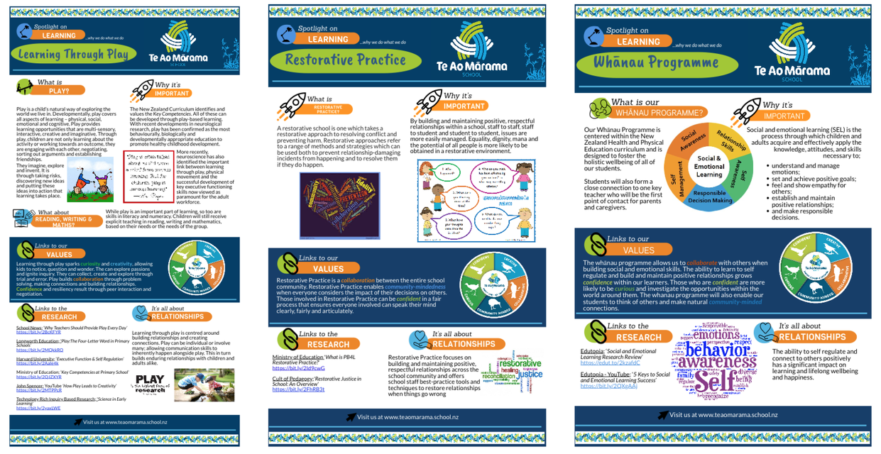 Te Ao Marama Fact Sheets